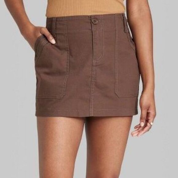 Like New Excellent Condition, SZ M, Cotton Mini Skirt, Brown - Picture 1 of 4